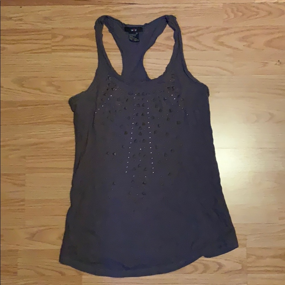 Sexy studded space gray tank top